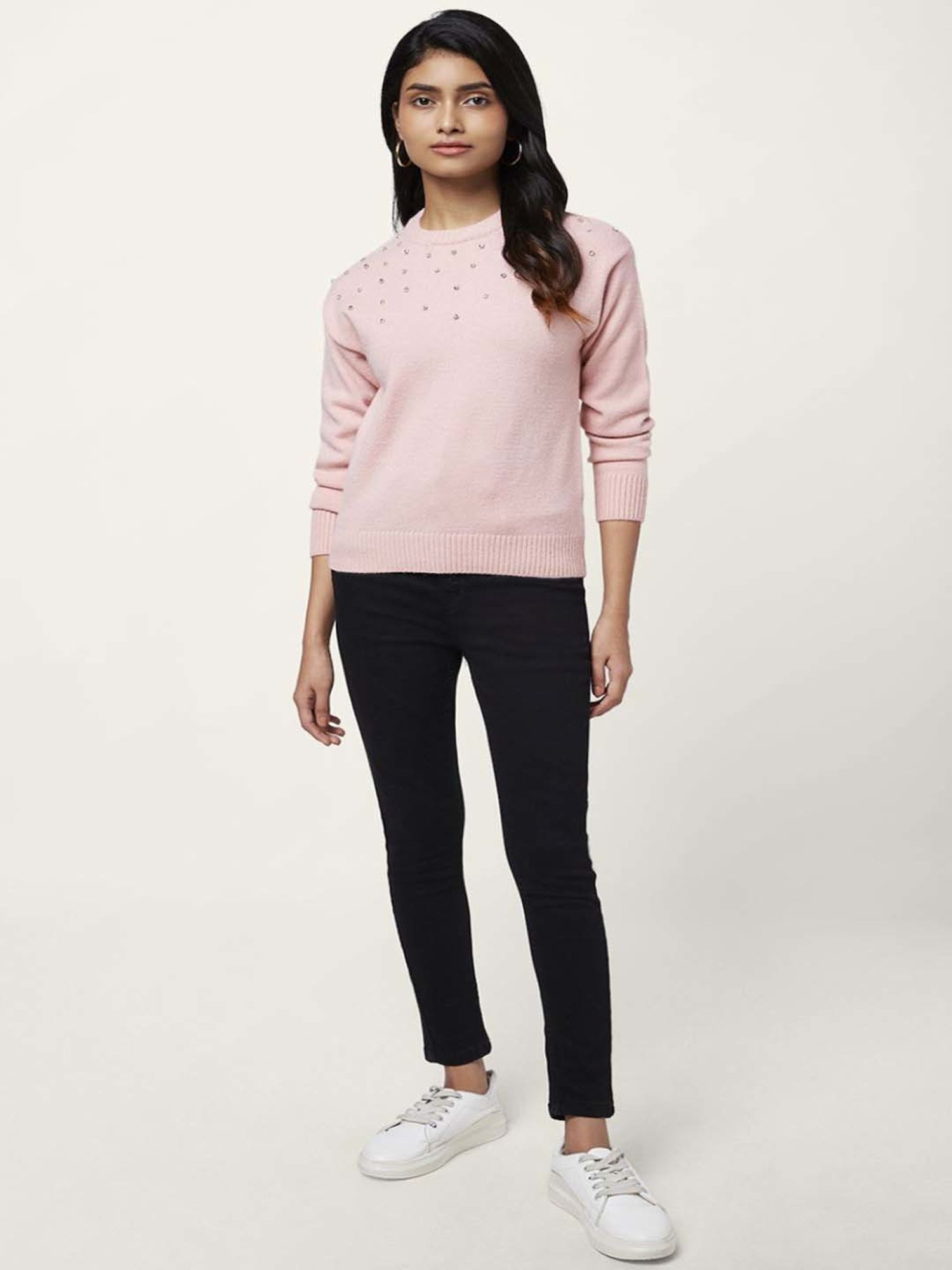 Honey by Pantaloons Pink Embellished Sweater