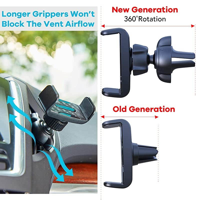 Adjustable Car Vent Phone Mount with Expandable SpringLoaded Grip  Universal Strong Hold Air Vent Cell Phone Holder for Car with Super Sturdy Grips Fit with iPhone and Other Android Phones