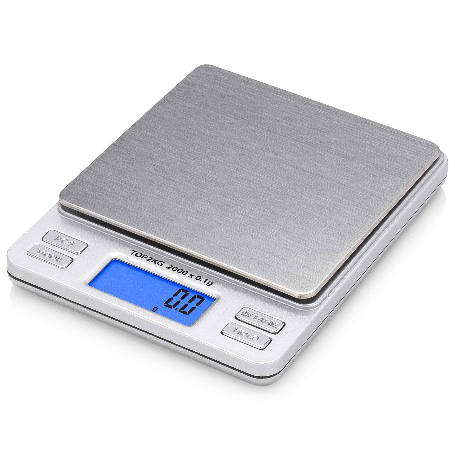 Smart Weigh Digital Pro Pocket Scale with Back-Lit LCD Display, Silver