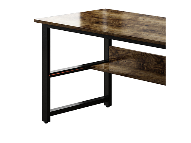 Computer Desk Home Office Desk Gaming Desk Large A Multi- Purpose in One Design Computer Desk Corner Writing Simple Style PC Wood and Metal Desk Workstation,Wood Color,GT49