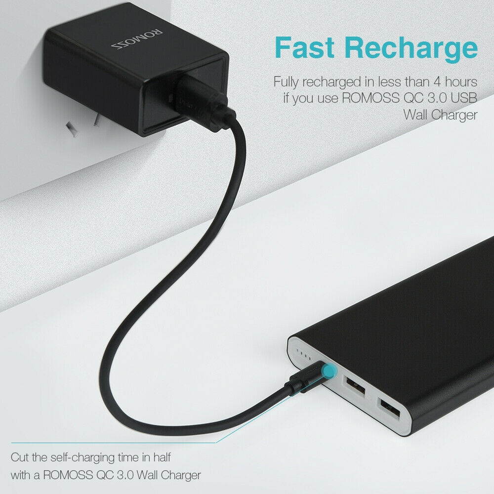 18W QC3.0 Power Bank 10000mAh Dual USB Portable Charger for Mobile Phone