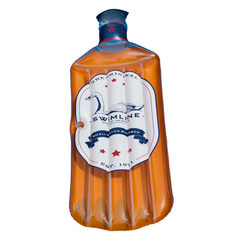 Swimline 92" Inflatable Bourbon Bottle 1-Person Swimming Pool Float - Brown/Black