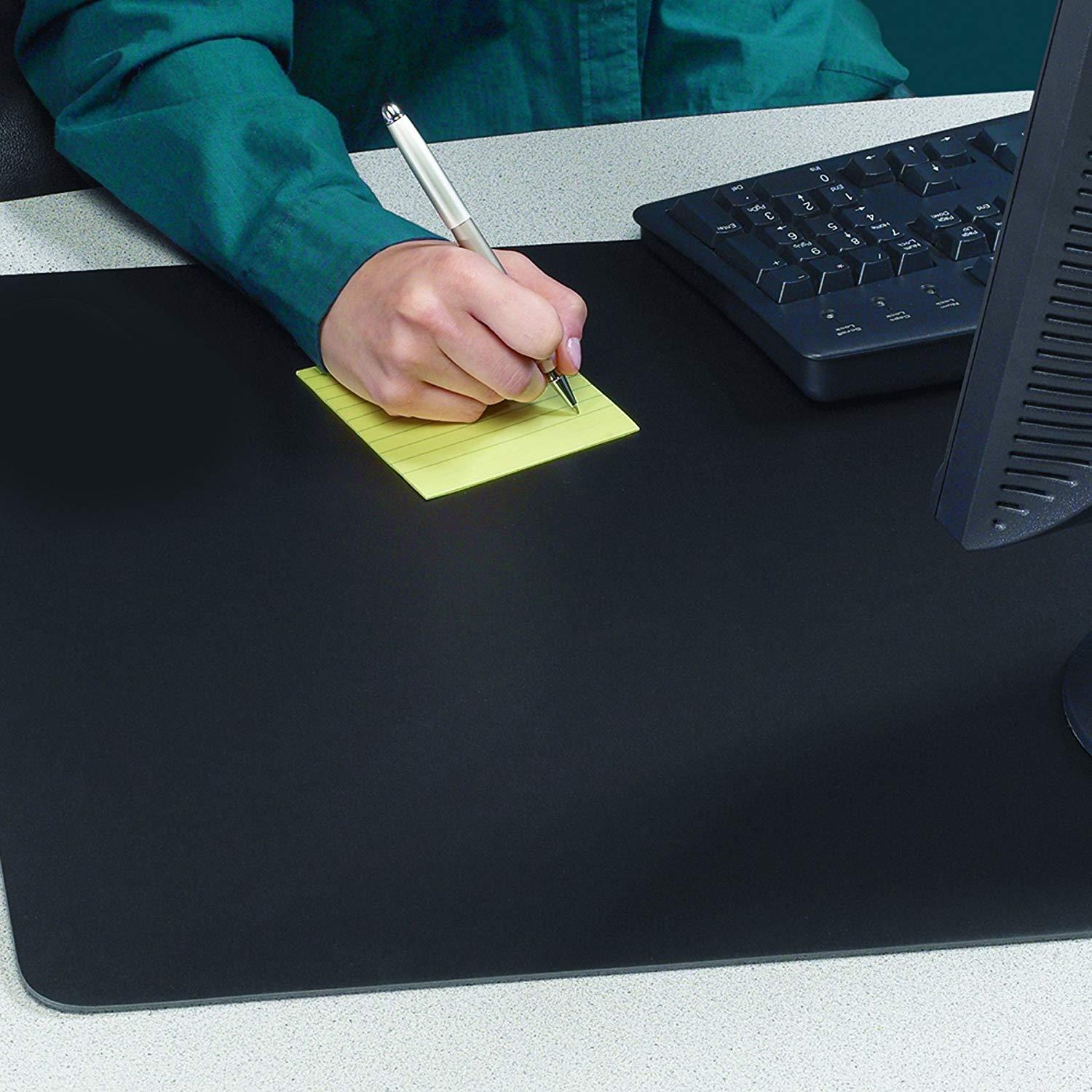 Artistic 24" x 36" Rhinolin II Ultra-Smooth Writing Pad Desk Mat with Exclusive Microban Antimicrobial Protection, Black