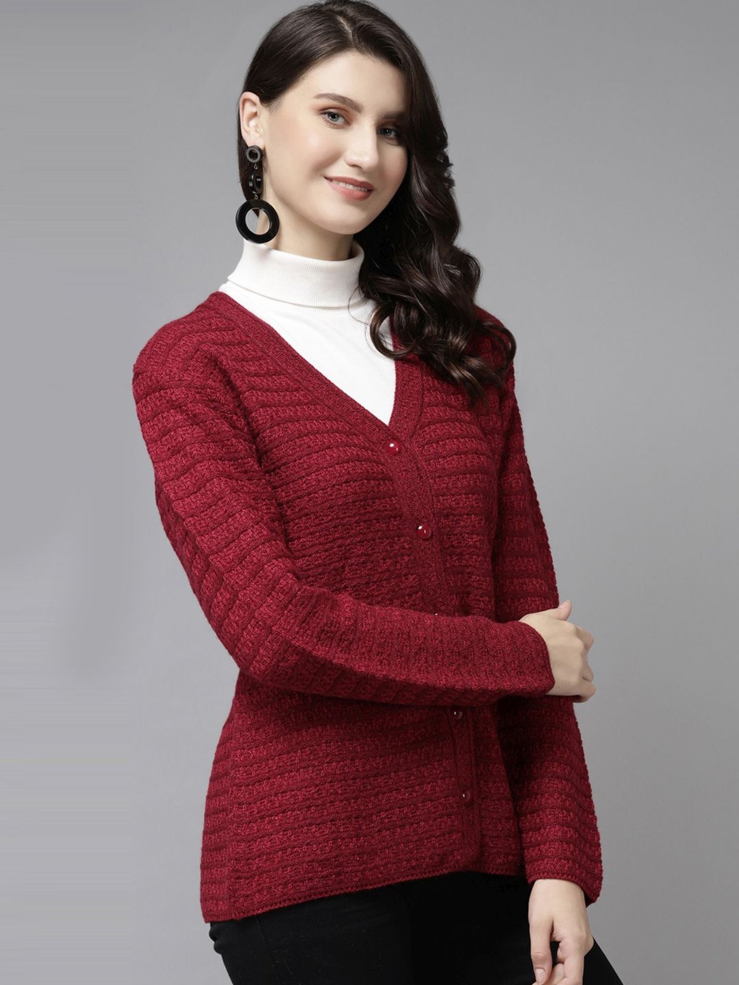 Cayman Red Embroidered Cardigan
