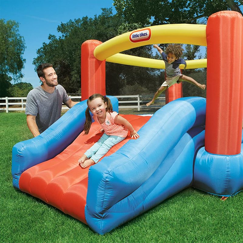 Costway Inflatable Water Slide Crab Dual Slide Bounce House Splash Pool W/ 950W Blower