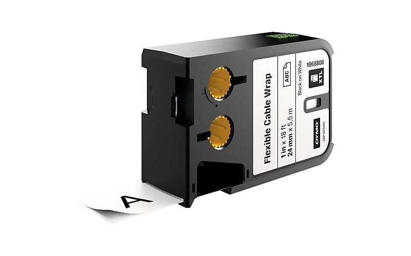 Dymo XTL 1868808 Label Maker Tape, 1"W, Black on White 