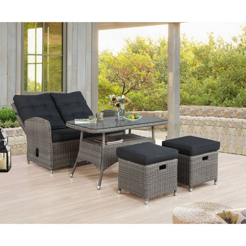 Monaco 4pc Set - Gray - Alaterre Furniture
