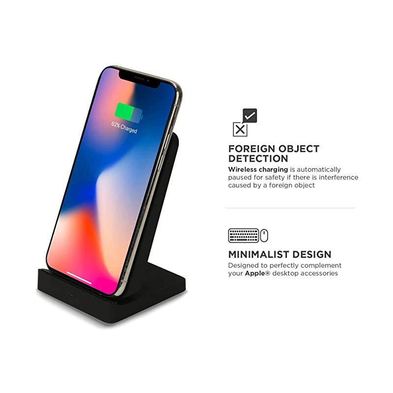 Wireless Qi Charging Stand with Dual USB Wall Adapter Fast Charge Station 75W for iPhone SE 11 11 Pro 11 Pro Max XR Xs Max XS X 8 8 Plus or 10W Galaxy S10 S9 Note 10 Note 9Black