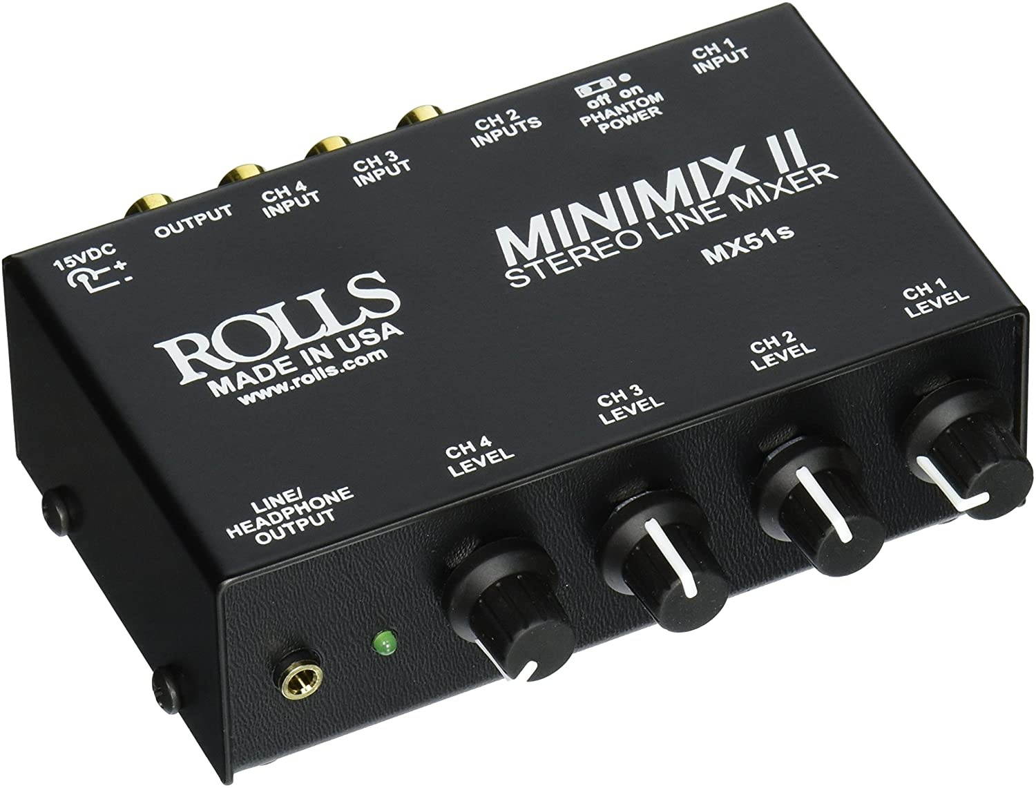 Rolls MX51S Mini Mix Ii 2 1/4 And 3 Rca Mixer