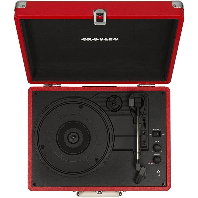 Cruiser Deluxe Vintage 3Speed Bluetooth Suitcase Turntable Red