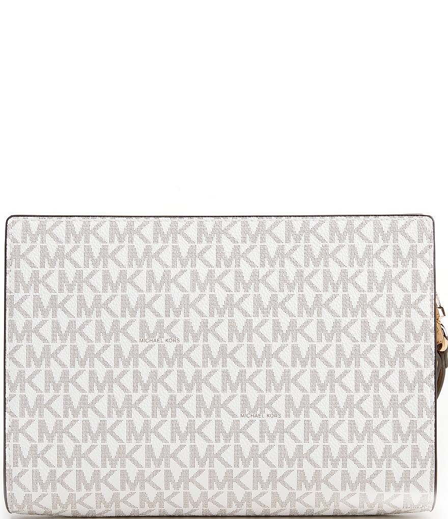 Michael Kors Zebra Signature Jet Set Double Zip Wristlet