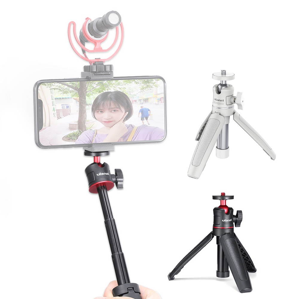ulanzi MT-08 Mini Extendable Desktop Tripod Handheld Photography Bracket Stand with Flexible Ballhead 1/4 Inch Screw Mount for Selfie Travel Vlogging