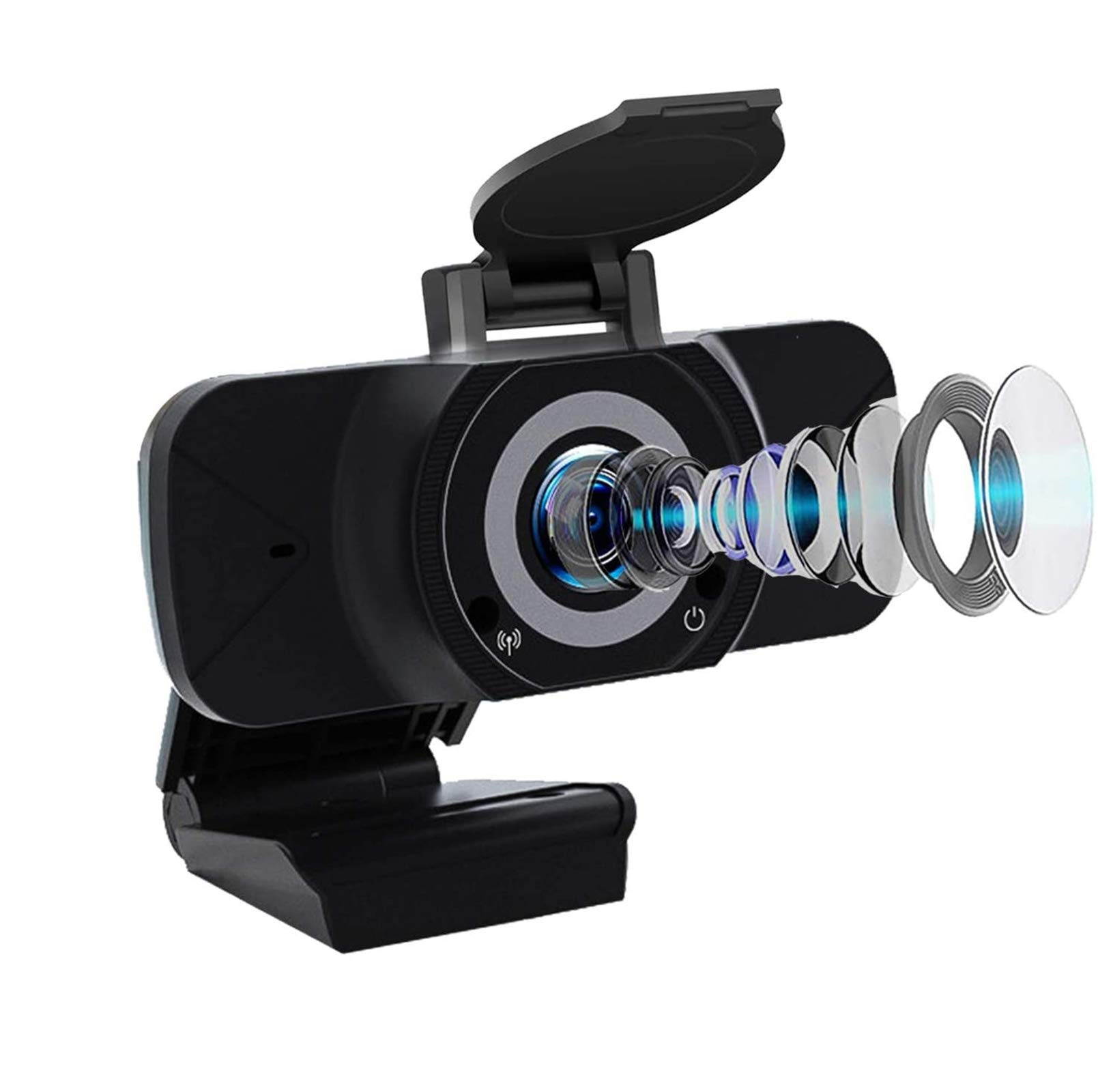 [2020 Premium Version] 1080P HD Auto Focus Webcam with Privacy Cover & Microphone,Rotatable Wide Angle Web Cam USB Camera for PC Desktop & Laptop,Video Conferencing, Online Work (with Cover)