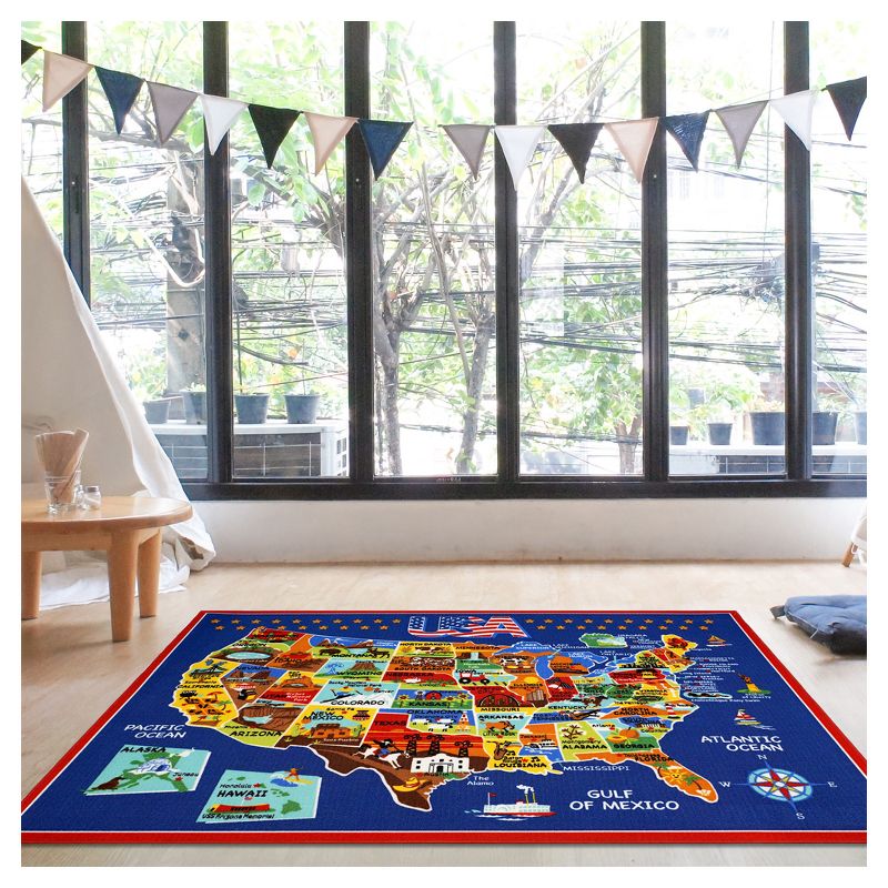 5'2"x7'2" Carmela Rug Blue/Ivory - SoHome