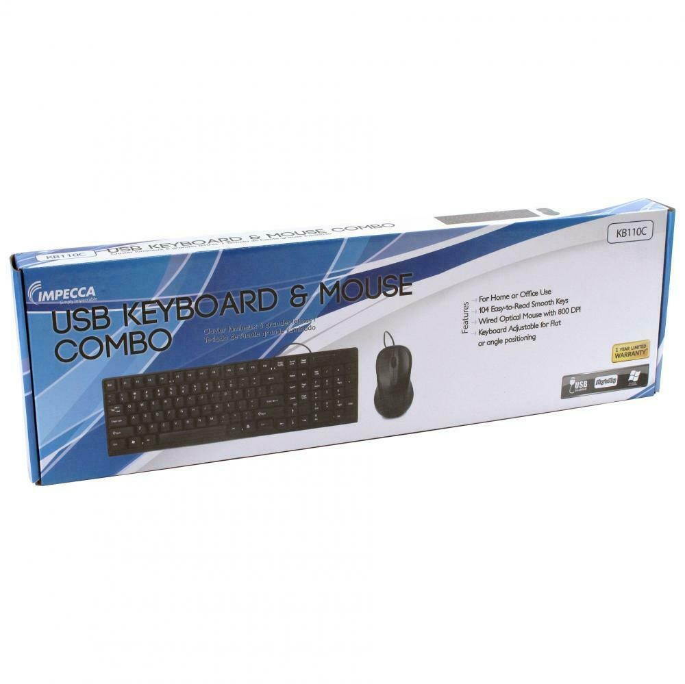 IMPECCA KB-110C Desktop USB Keyboard and Mouse Combo