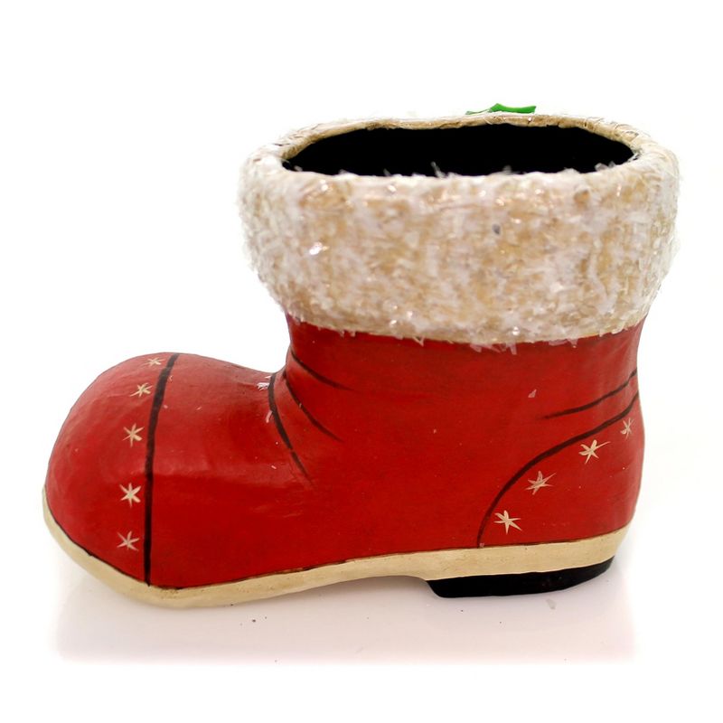 Christmas 4.0" Little Retro Santa Boot Claus Shoe Holly  -  Decorative Figurines