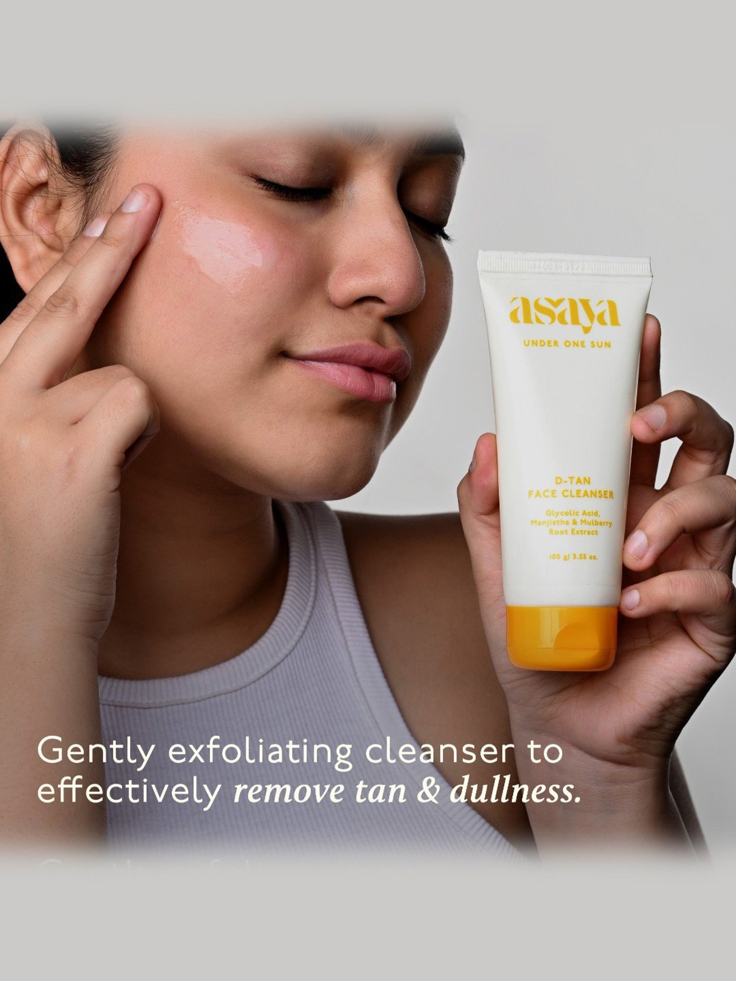 Asaya Manjistha & Glycolic Acid D-Tan Face Cleanser  - 100 gm