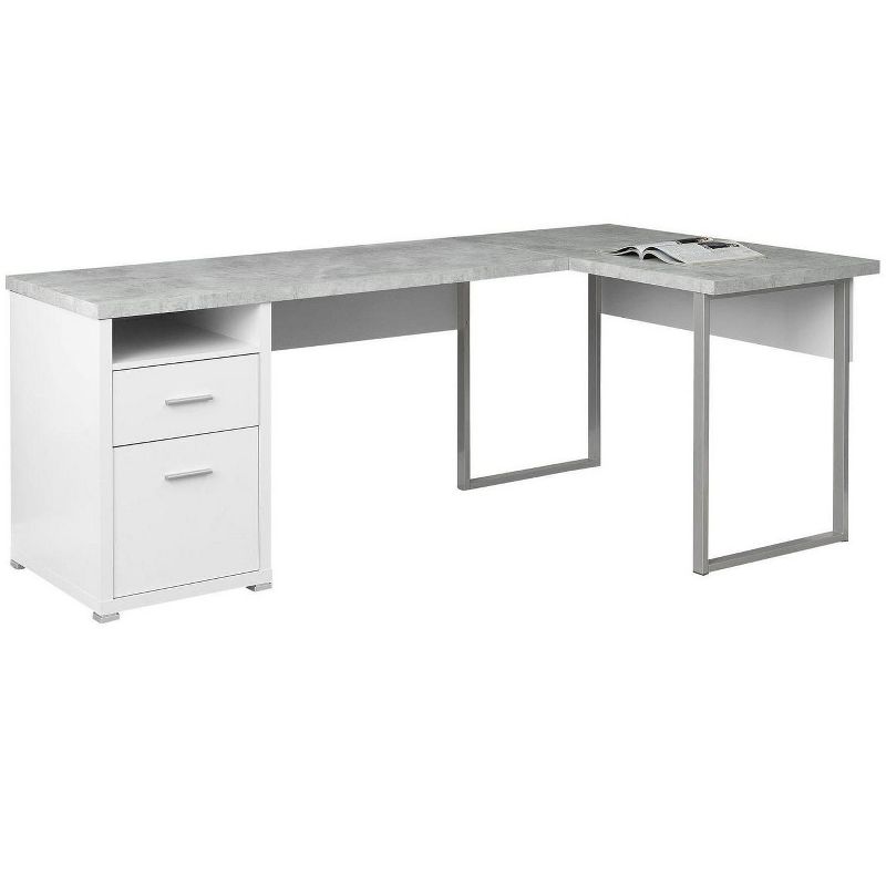 Monarch Specialties 80" Modern Home Office Computer Desk with Drawers, White