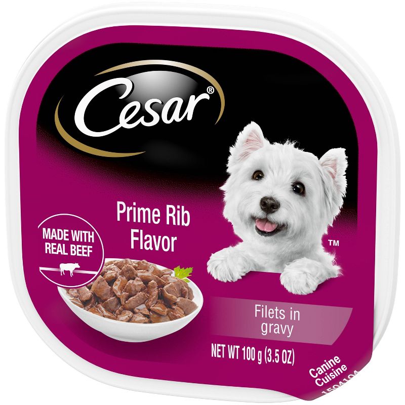 Cesar Canine Cuisine Gourmet Filets Prime Rib Flavor Wet Dog Food 3.5 oz
