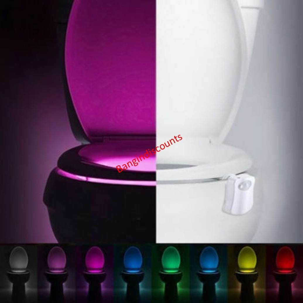 Bowl Bathroom Toilet Night LED 8 Color Lamp Sensor Lights Motion Activated Light