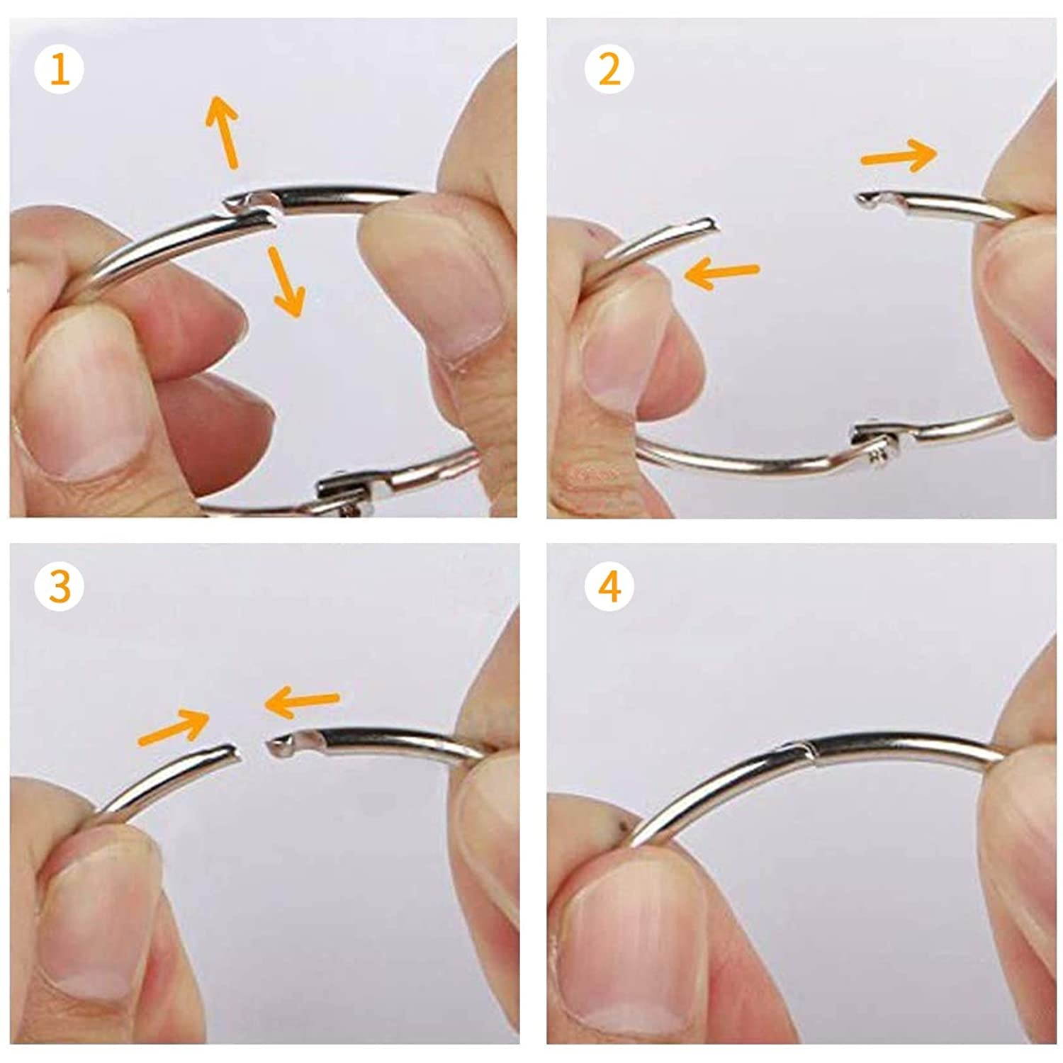 RilexAwhile Loose Leaf Binder Rings 3.5 inch Silver Tone Nickel Plated (7 Pcs)