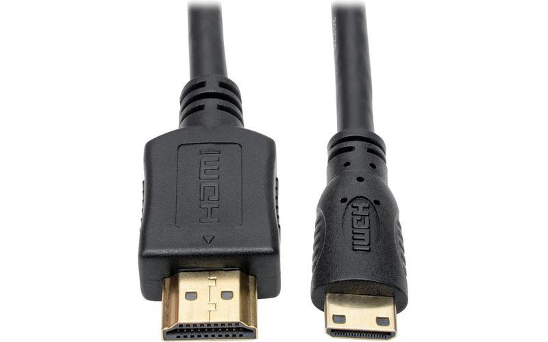 Tripp Lite High-Speed HDMI to Mini-HDMI Cable w Ethernet & Digital Video Audio M/M 1080p 1ft 1'