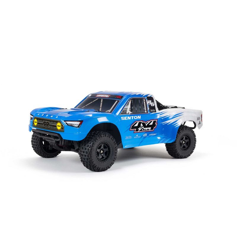 ARRMA RC Truck 1/10 SENTON 4X4 V3 MEGA 550 Brushed Short Course Truck RTR (Includes Transmitter, Receiver, Battery and Charger), Blue, ARA4203V3T2