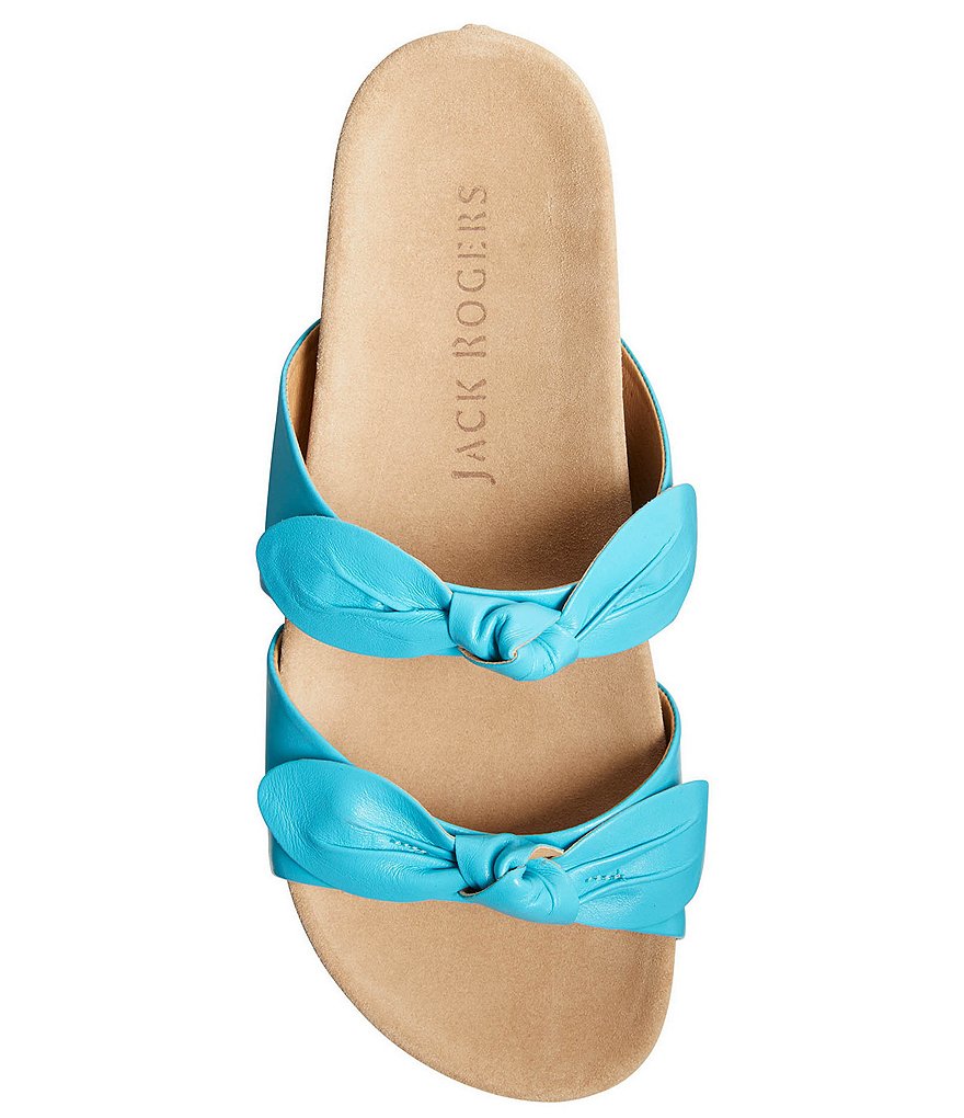 Jack Rogers Rose Double Knot Comfort Leather Lug Sole Sandals
