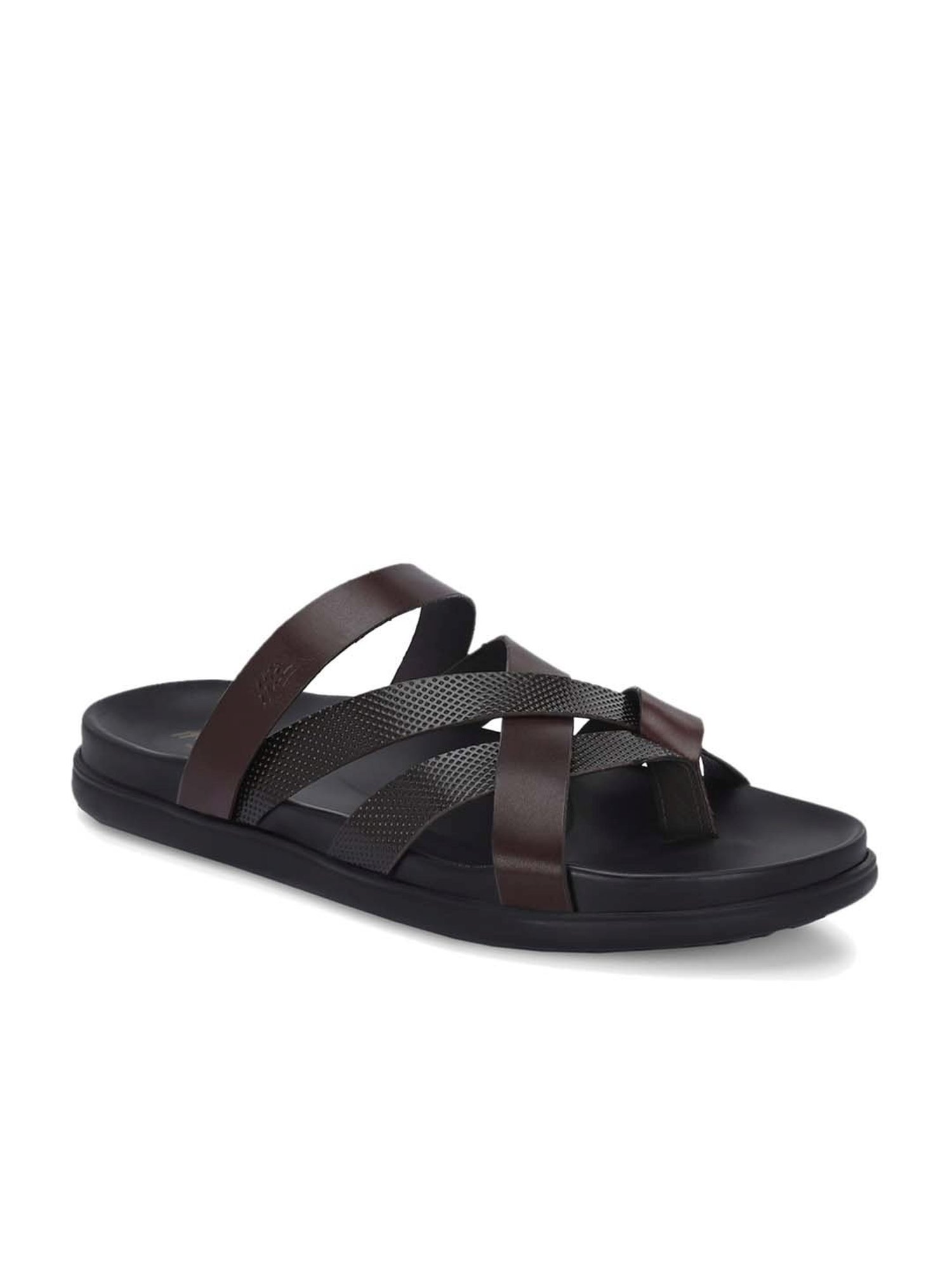 Hitz Men's Brown Toe Ring Sandals