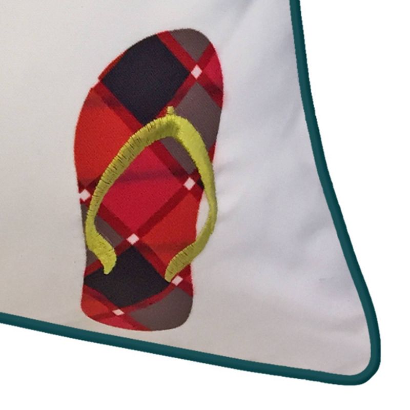 17" x 17" Flip Flops Decorative Patio Throw Pillow - Edie@Home