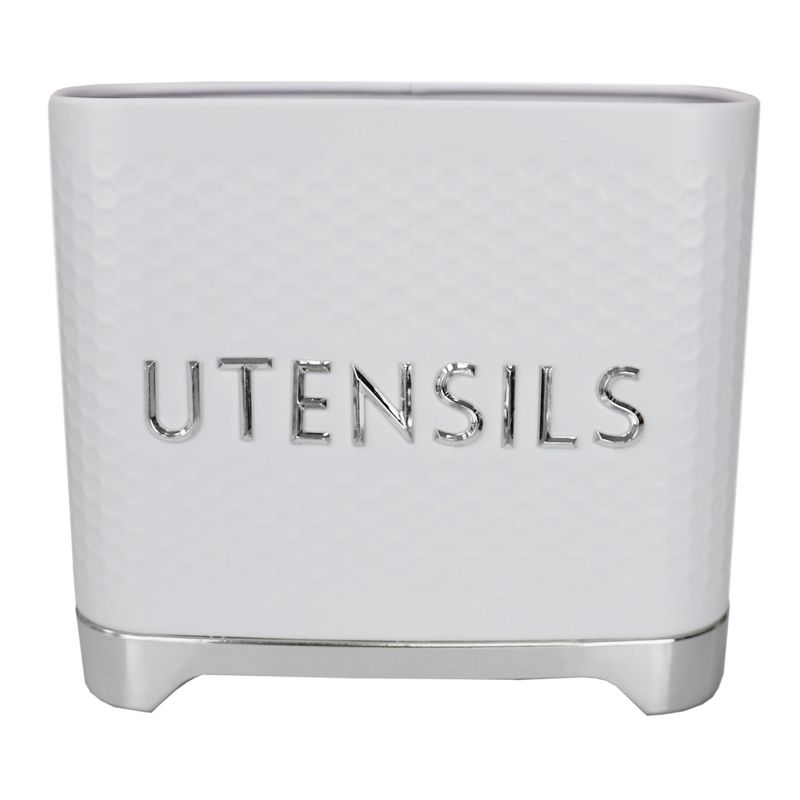 Michael Graves Design Soho High Capacity Tin Utensil Holder, White