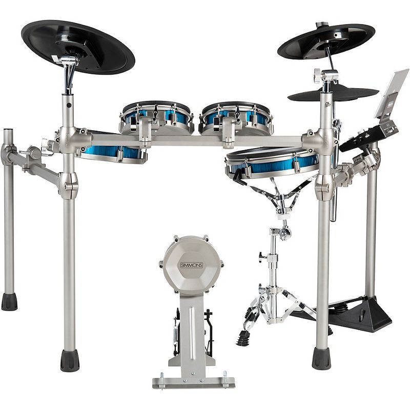 LyxJam 8-Piece Electronic Drum Kit, Professional Drum Set with Real Mesh Fabric, 448 Preloaded Sounds, 70 Songs, 15-Song Recording Capacity, Choke,Rim,Edge Capability & Kick Pad, Drum Sticks Included