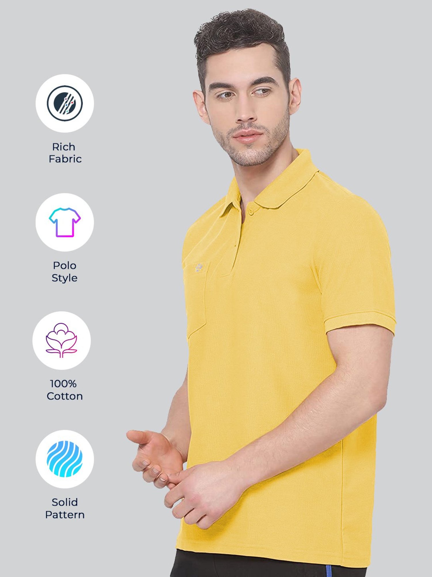 Lux Nitro Yellow Regular Fit Polo T-Shirt