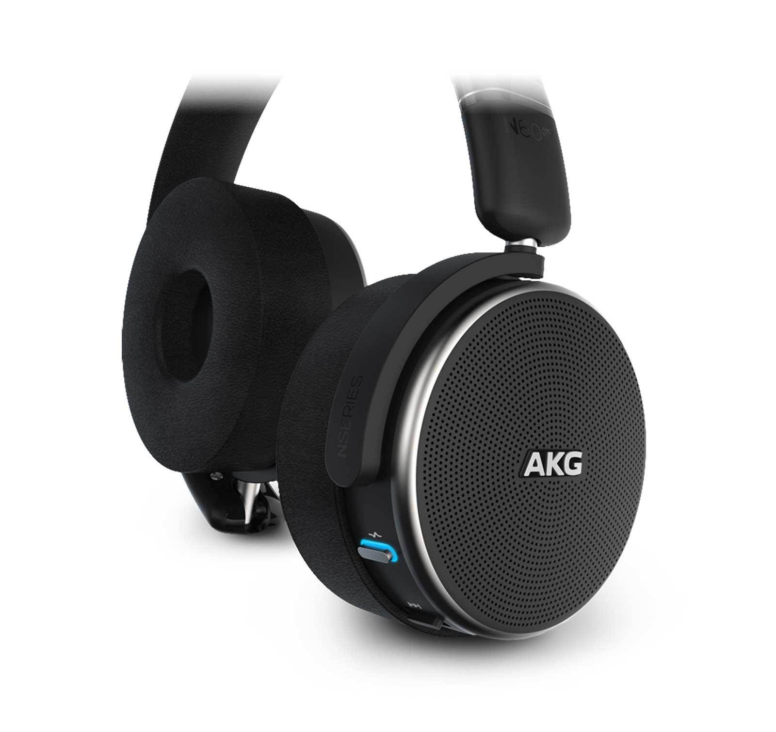 AKG N60NC On-Ear Noise-Cancelling Bluetooth Headphones with Built-In Remote and Mic (Black)