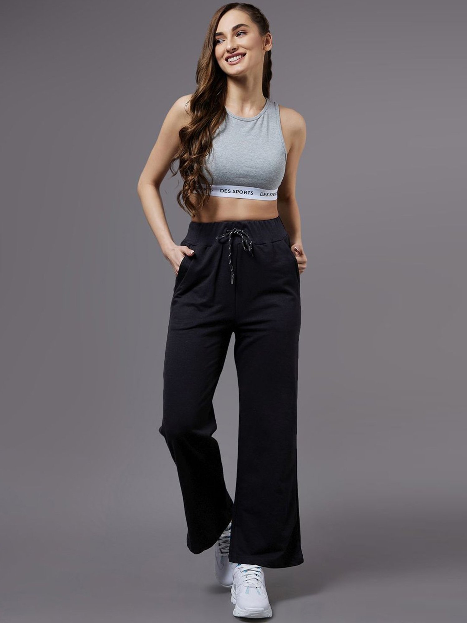 Miss Chase Black Relaxed Fit Track Pants