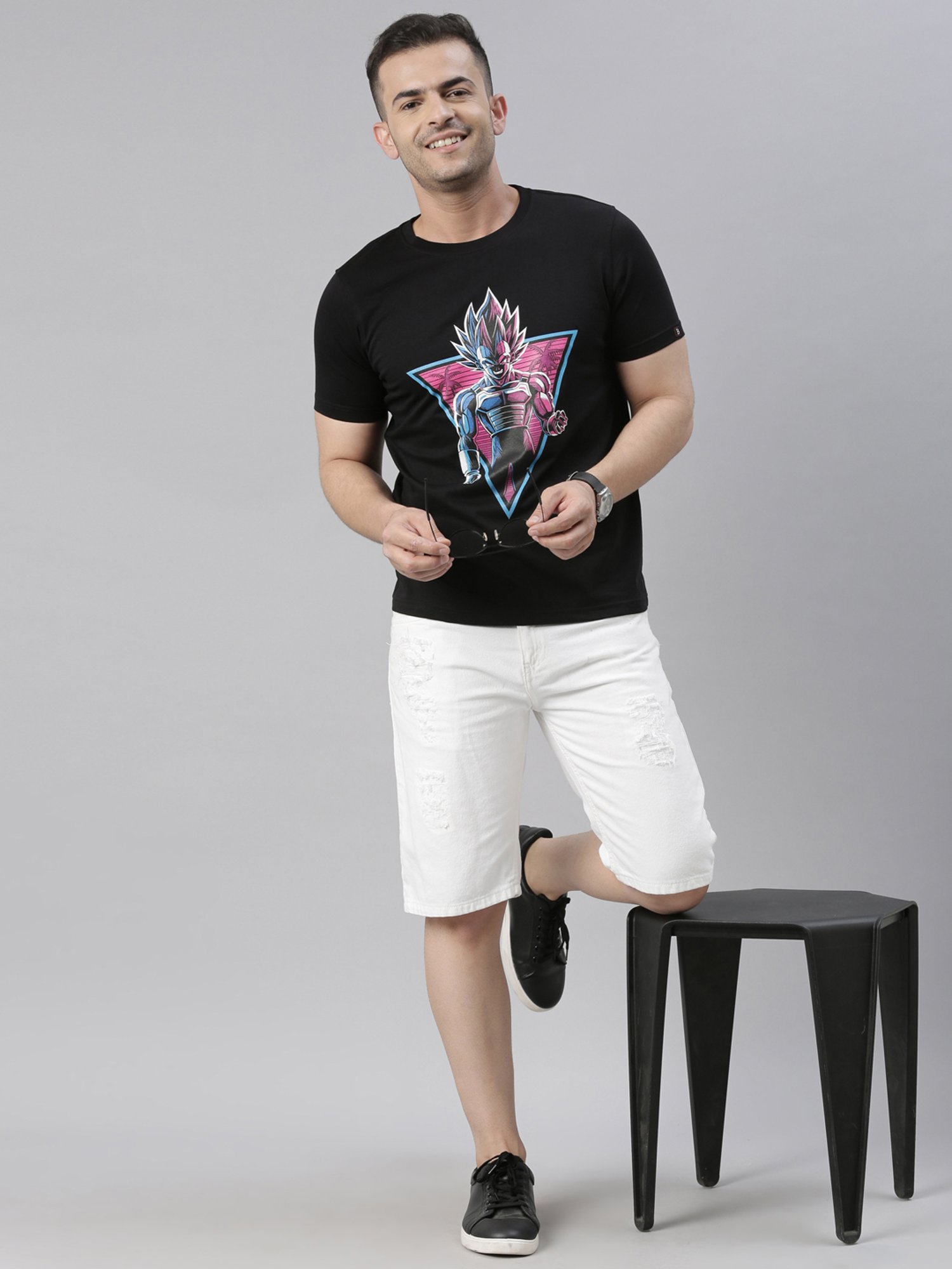 Bushirt Black Cotton Crew T-Shirt