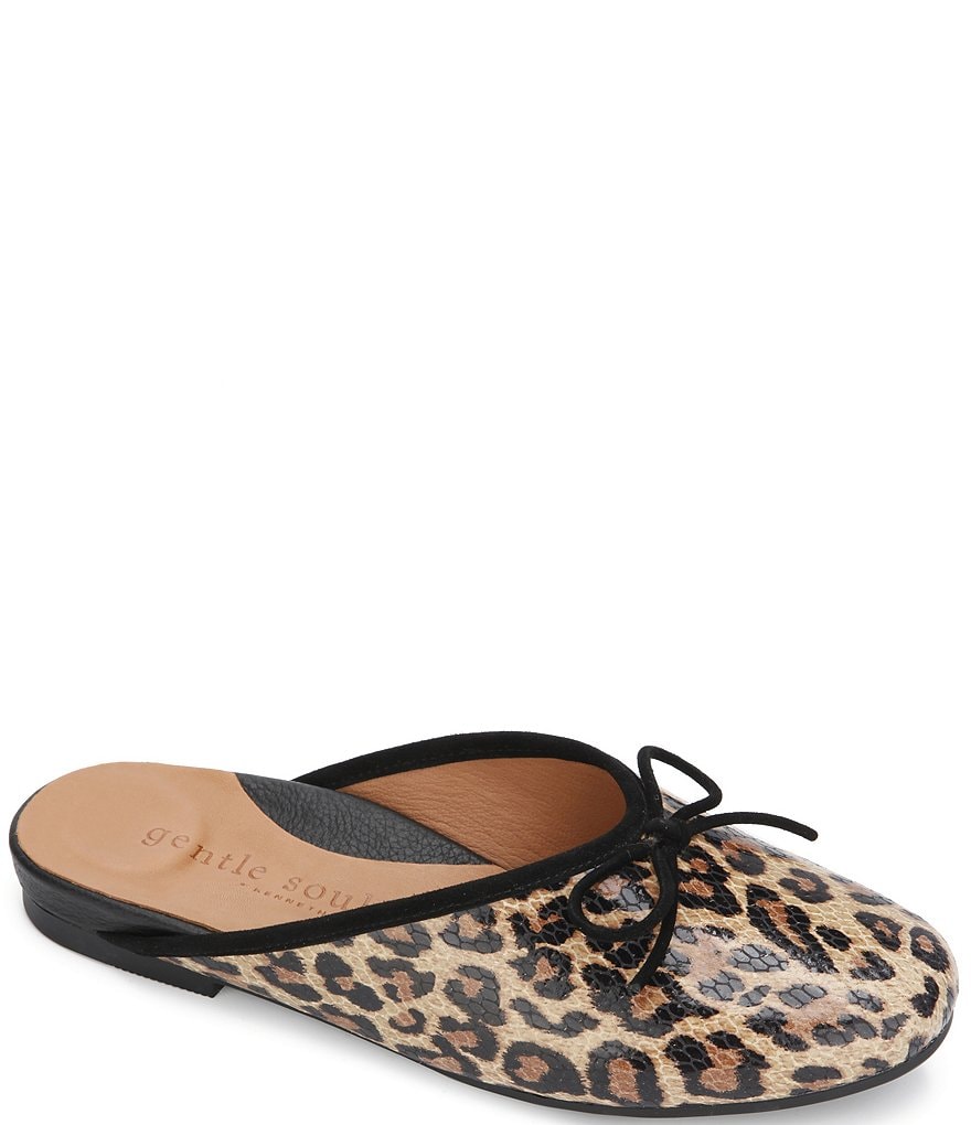Gentle Souls Eugene Leopard Print Leather Mules