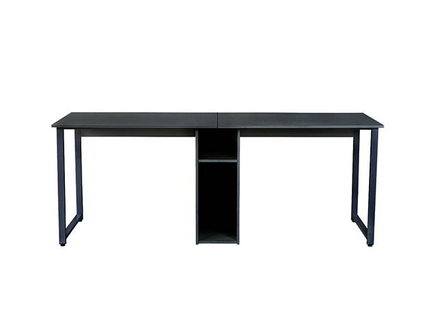 Home Office Game Table Computer Desk, Gaming Desk Table 2-Person Desk, Large Double Workstation Desk, Writing Desk with Storage,Black,GT57