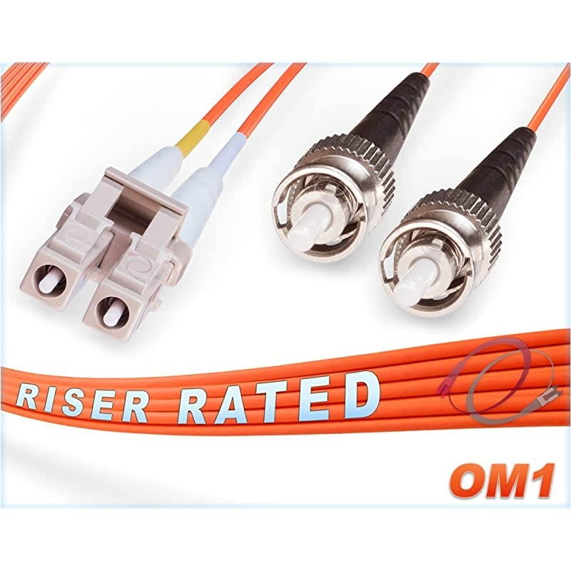 50M OM1 LC ST Fiber Patch Cable | 1Gb Duplex 625125 LC to ST Multimode Jumper 50 Meter 164ft | Length Options 05M 300M | 1gb 10gb lcst mmf UPC sfp 1gbase mmd PVC ofnr