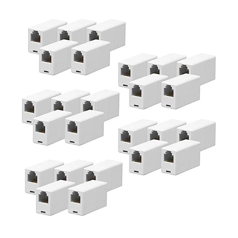 RJ12 / RJ11 6P6C Straight Telephone Inline Coupler (25 Pack)