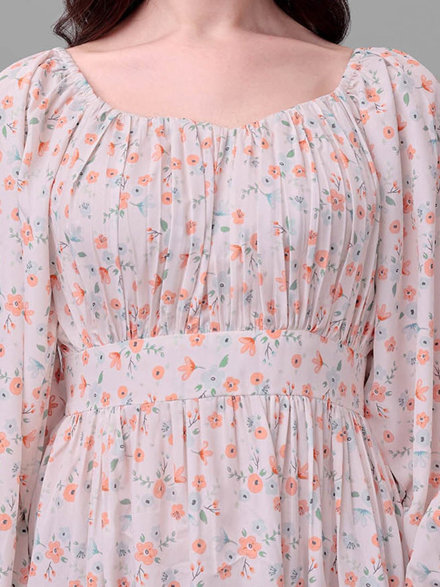 MASAKALI.CO Light Pink Floral Print A Line Dress
