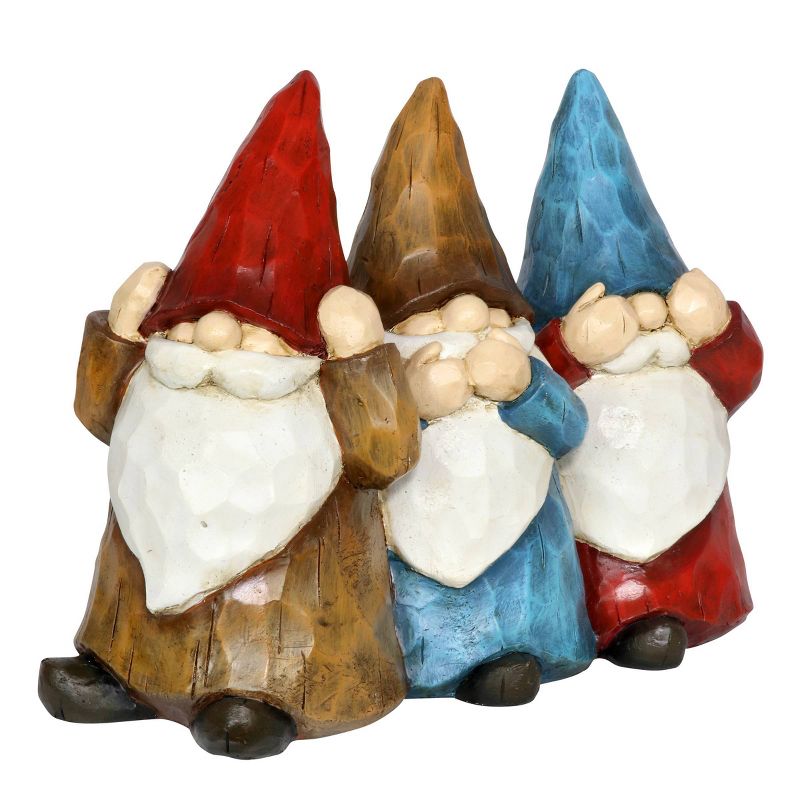 8.66" No Evil Wood Look Gnomes - Exhart