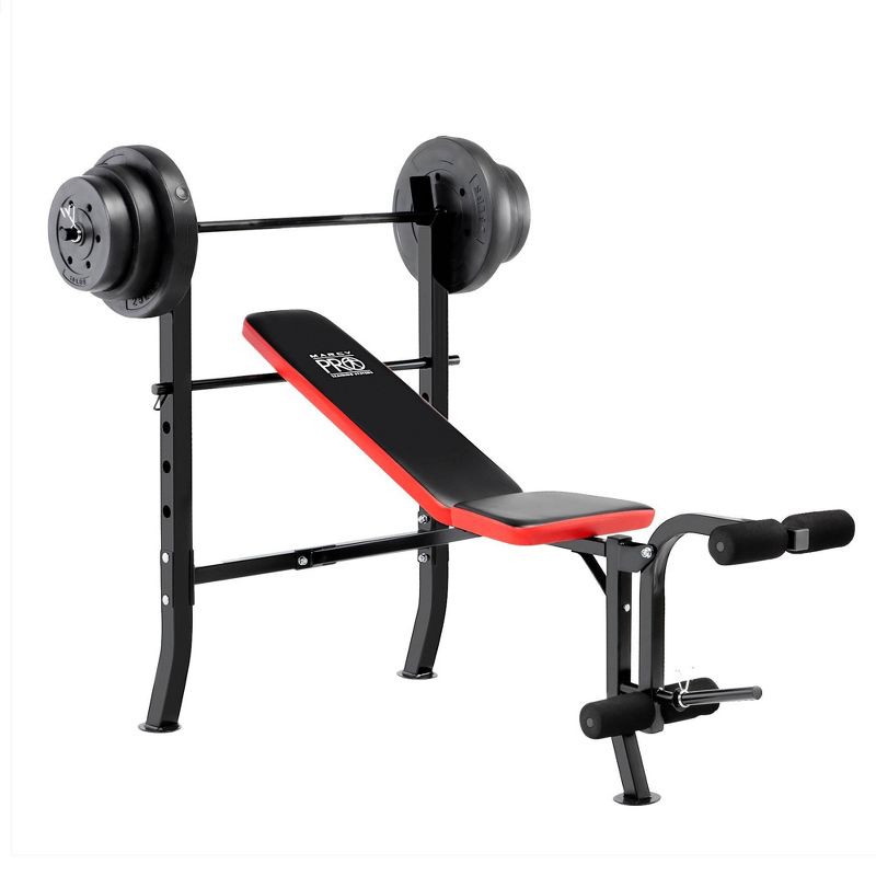 Marcy Pro Standard Bench with Weight Set 100lbs - Black