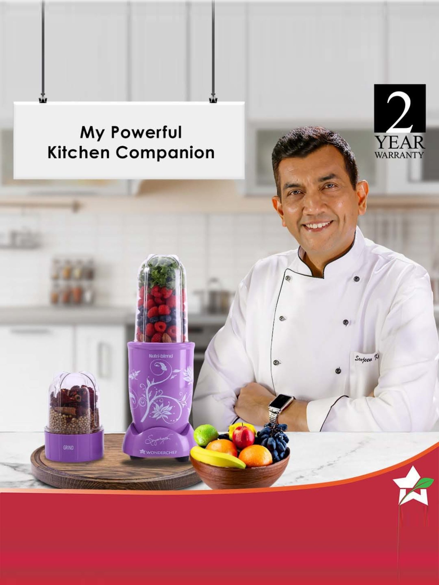Wonderchef Nutri Blend Orchid 22000 RPM 400W Copper Motor with 2 Jars & 2-Yr Warranty, Recipe Book