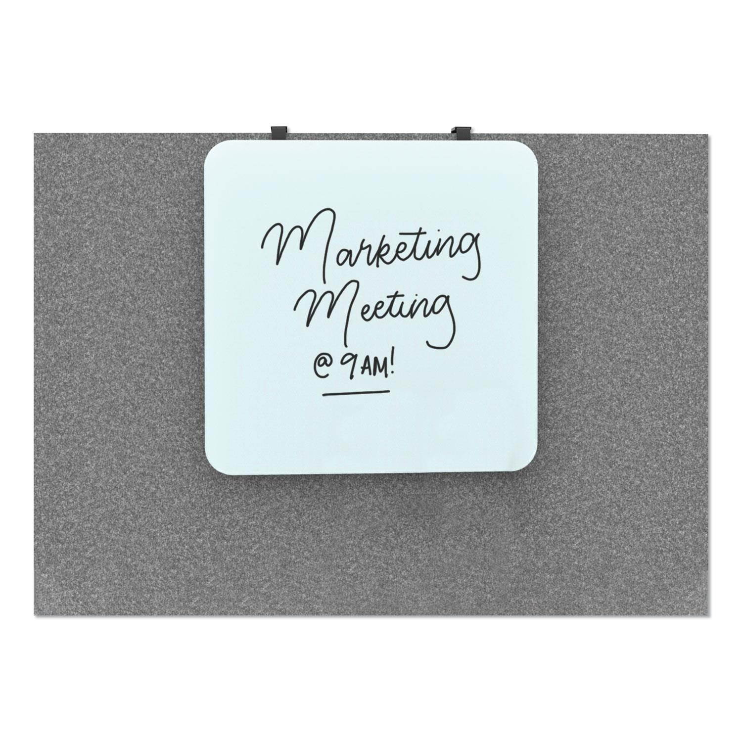 U Brands Cubicle Glass Dry Erase Board 12 x 12 White 3690U00-01
