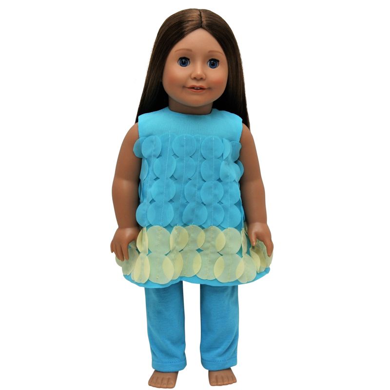 The Queen's Treasures 18 Inch Doll Clothes Outfit, Teal & Turquoise Legging Pants And Top Clothing Set