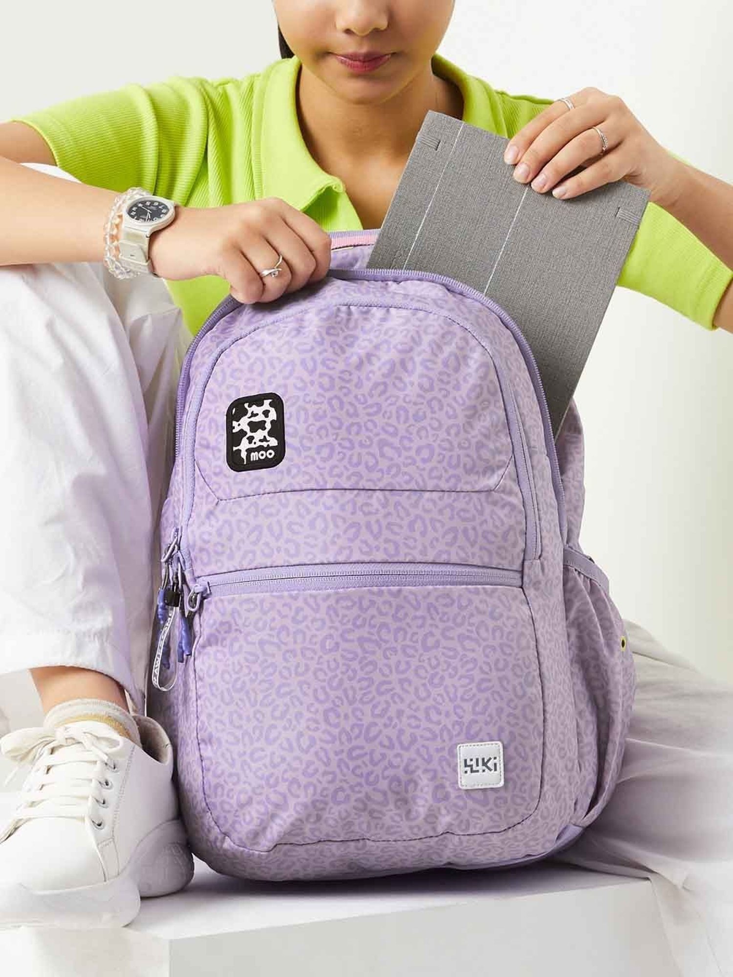 Wiki Back to School 1 Purple Polyester Printed Backpack - 22 Ltrs