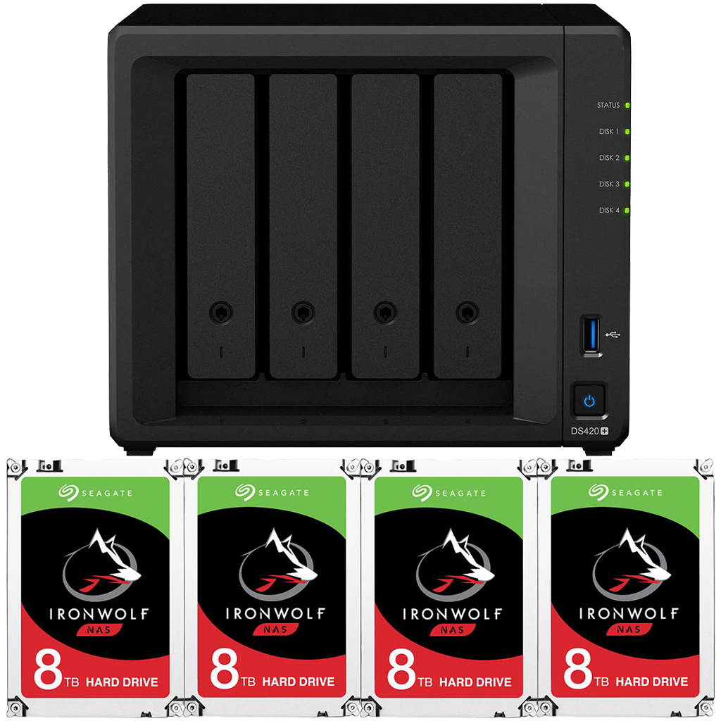 Synology DS420+ DiskStation with 2GB RAM and 48TB (4 x 12TB) of Seagate Ironwolf NAS Drives Fully Assembled and Tested By CustomTechSales