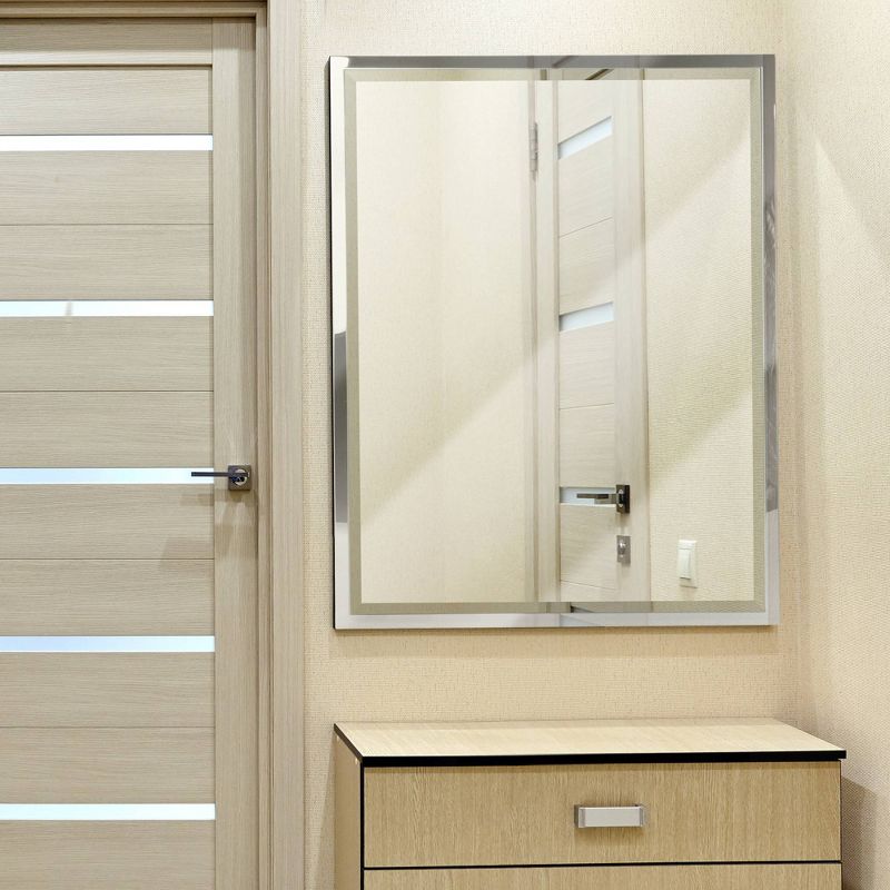 30" x 40" Classic Metal Frame Wall Mirror Chrome - Head West