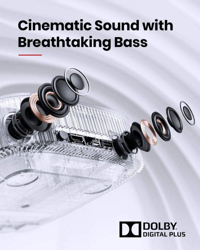 Anker Nebula Solar Portable 1080p Projector, Dolby Digital Plus, 23W Speaker, Android TV, Built-In Stand, Autofocus, 3-Hour Battery Life, Keystone Correction, and Digital Zoom